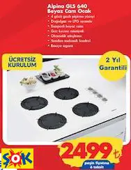 ALPİNA GLS 640 BEYAZ CAM OCAK